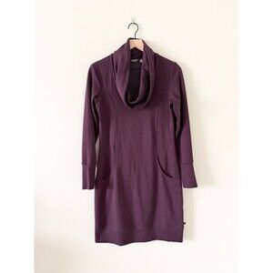Merrell Indria Plum Navy Geo Pattern Cowl Neck Sweater Dress Size S